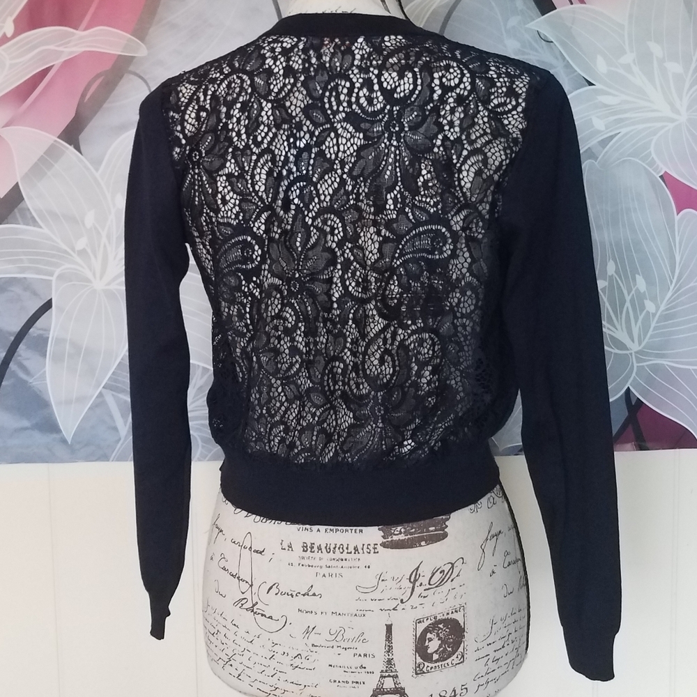 Luxxe Lane Navy Lace Cardigan